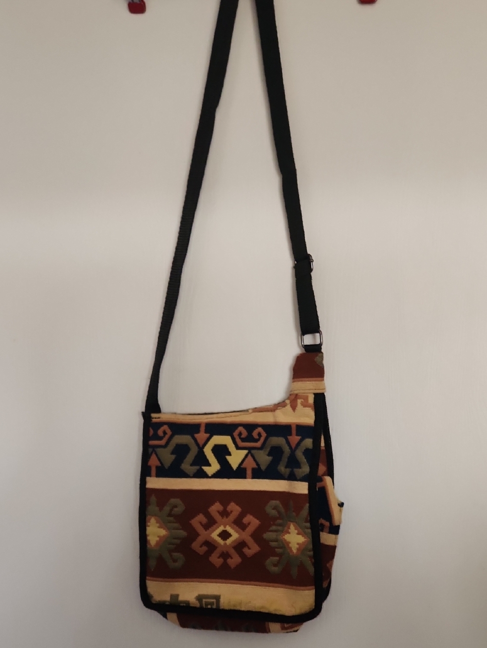 Boho Patterned Crossbody Bag in Brown and Multicolor